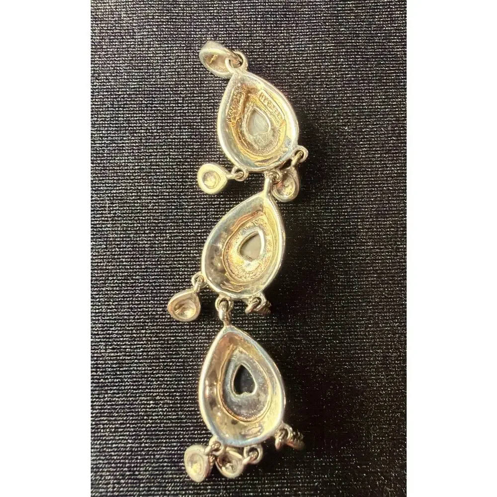 Vintage marcasite and multi-gemstone pendant, 925 sterling silver Thailand. - Picture 2 of 6